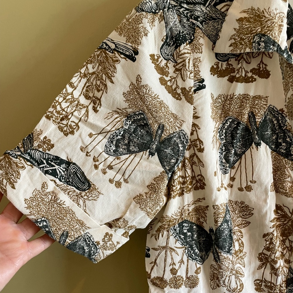 Anthropologie’s Girls from Savoy,  cotton corduroy, printed and pretty. Size 10 - Picture 3 of 6